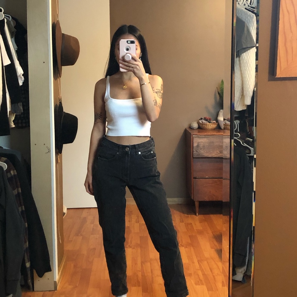 Garage mum style jeans
